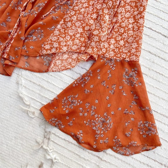 Free People Floral Rust Blouse - Picture 9 of 16
